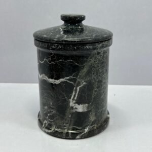 Handmade Black Zebra Marble Jar