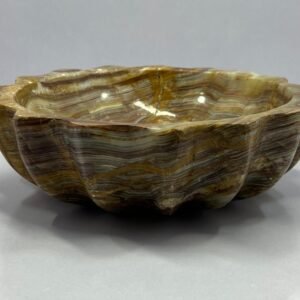 Handcrafted Multi Green Marble Fluted Bowl