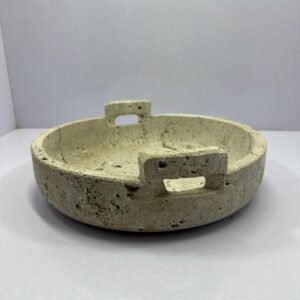 Travertine Stone Bowl with Handle
