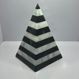 Black & White Tukri Marble Pyramid