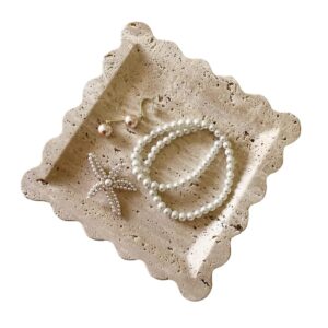 Travertine Marble Fluted Tray | Luxury Stone Serving & Decorative Tray