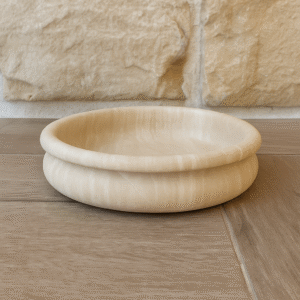 Travertine Stone Fruit Bowl – Handcrafted Natural Stone Centerpiece