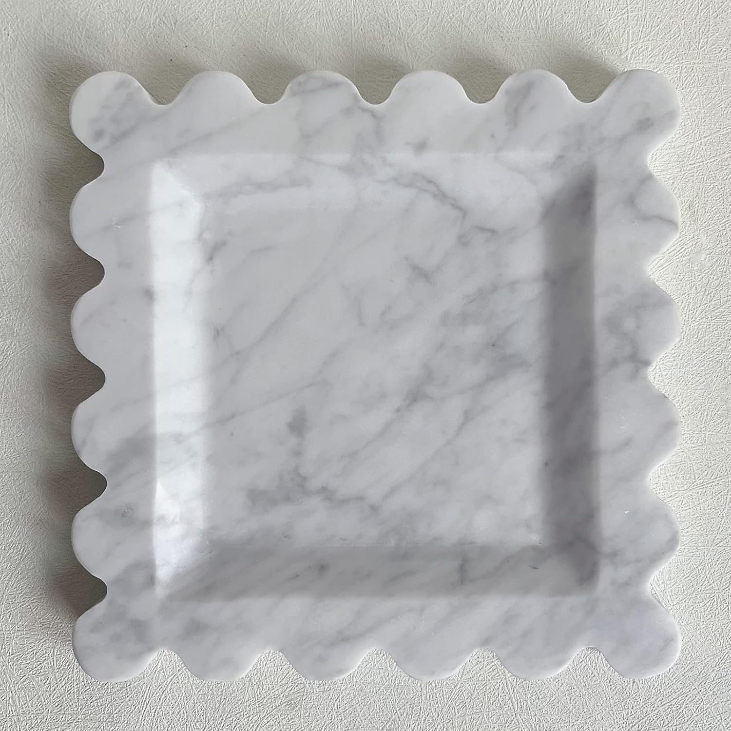 White Marble Fluted Tray – Luxury Decorative & Serving Tray