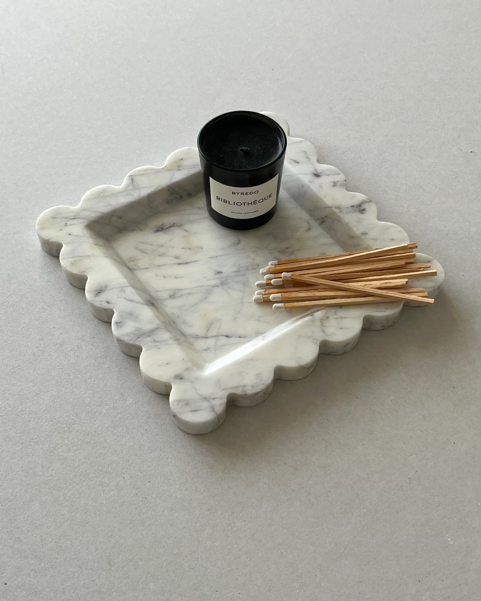 White Marble Fluted Tray – Luxury Decorative & Serving Tray