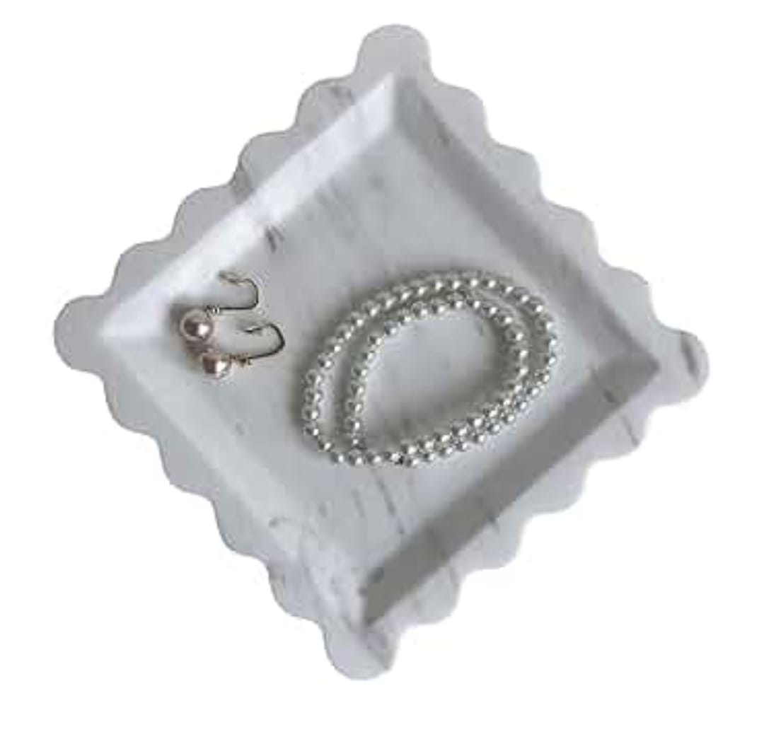 White Marble Fluted Tray – Luxury Decorative & Serving Tray White Marble Fluted Tray – Luxury Decorative & Serving Tray