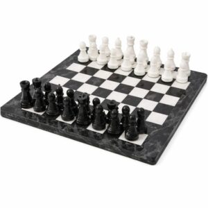 Black and White Marble Chess Board