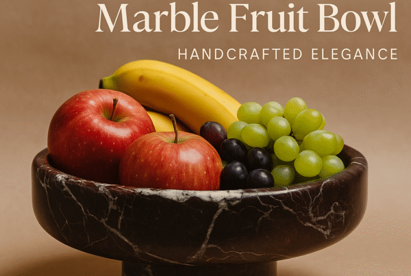 Large Marble Fruit Bowl