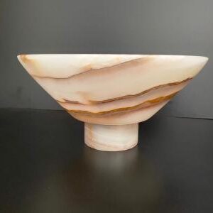White Onyx Decorative Bowl with Solid Marble Base