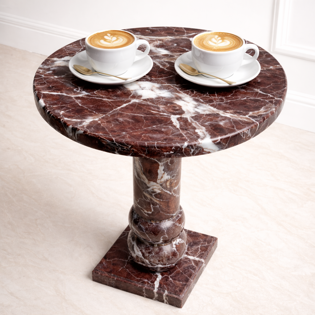 Rosso Levanto Marble Round Table