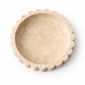 Travertine Stone Round Fluted Bowl