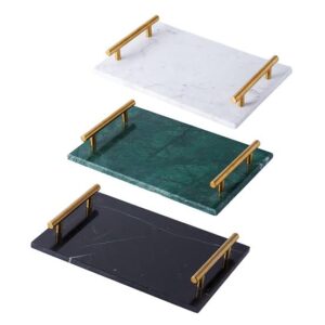 Marble Tray with Brass Handle