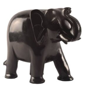 Jet Black Marble Elephant