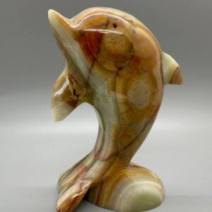 White Onyx Marble Dolphin Fish